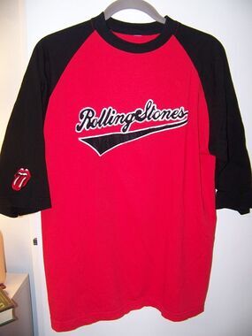 Vintage Rolling Stones 3/4 Sleeve Raglan Baseball Tee Rock Concert Authentic